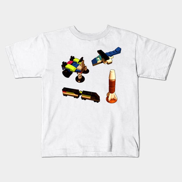 Bricks And Pieces - Transport Collection 3 Kids T-Shirt by druscilla13